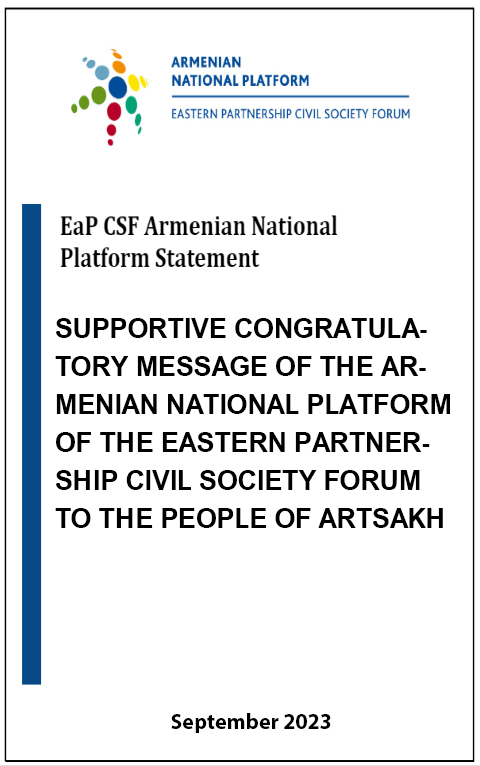 Supportive  congratulatory message of the Armenian National Platform of the Eastern  Partnership Civil Society Forum to the people of Artsakh