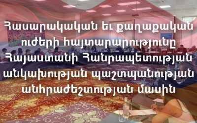 Հասարակական եւ քաղաքական ուժերի հայտարարությունը Հայաստանի Հանրապետության անկախության պաշտպանության անհրաժեշտության մասին