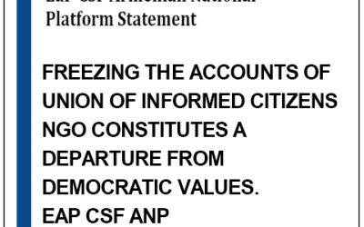 Freezing the accounts of Union of Informed Citizens NGO constitutes a departure from democratic values: EaP CSF ANP